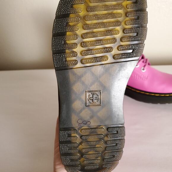 NEW Dr. Martens Zavala Pink Unisex Combat Boots 8 Eye Laceup Booties - Picture 9 of 13